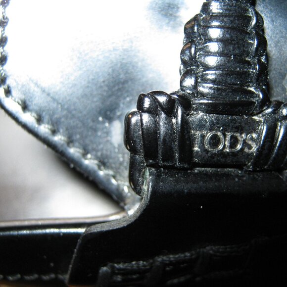 TOD's  Italian Black Leather Loafers - Size 38 Size 8 - Picture 2 of 5